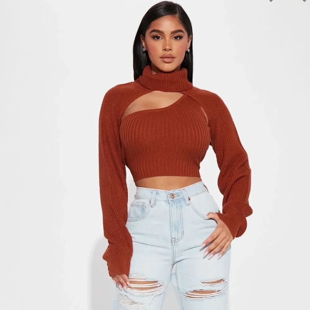 Feel It Out Turtleneck Sweater Set - Cognac